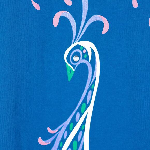 Bob Mackie Wearable Art Women's Casual Tunic Top Size 1X Colorful Peacock Whimsy - Picture 3 of 5